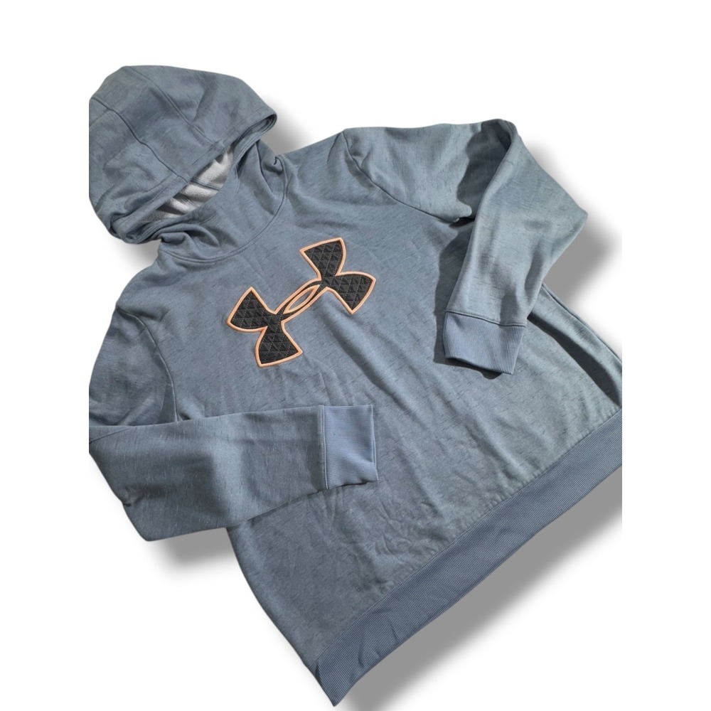 Under Armour Hoodie Loose Fit Sweatshirt Cold Gear Womens XXL Blue Gray Pullover